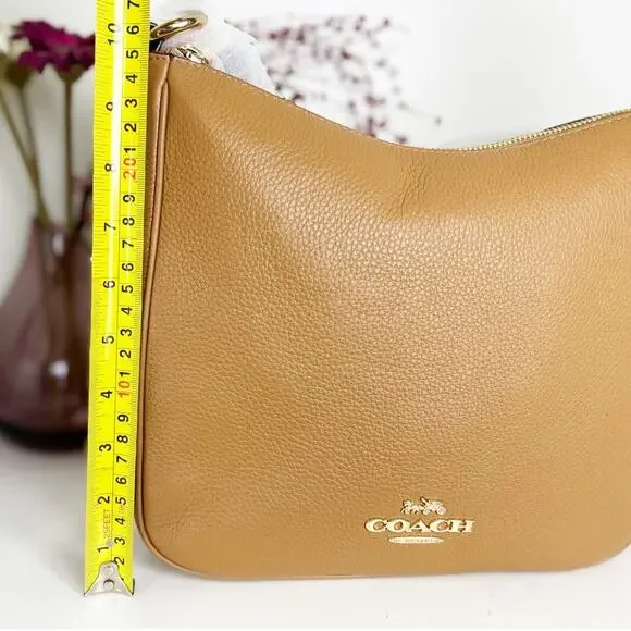 Coach NWT Ellie File Pebbled Leather Crossbody Bag C1648 in Light Saddle
